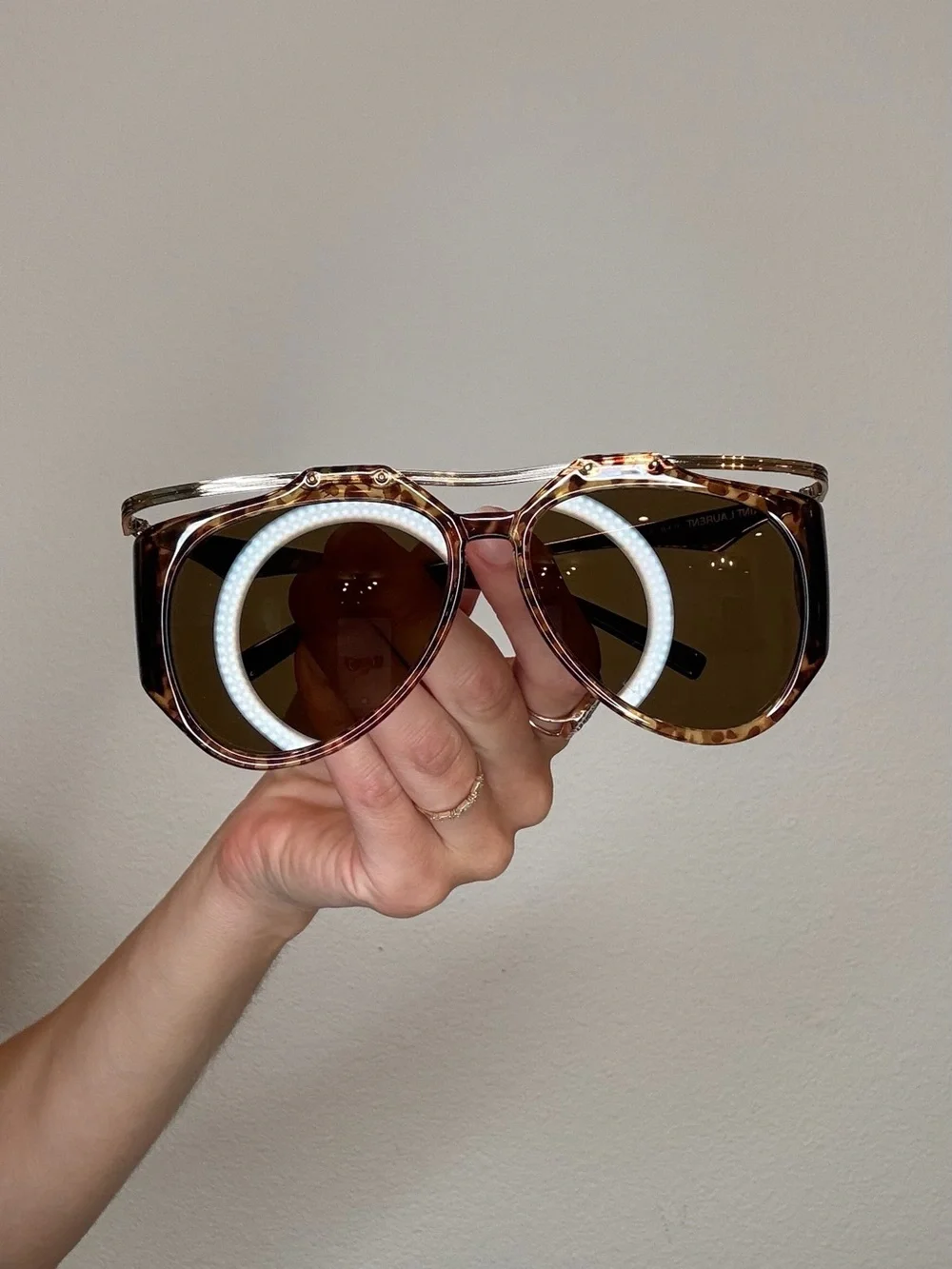 Saint Laurent Tortoiseshell Aviator Sunglasses